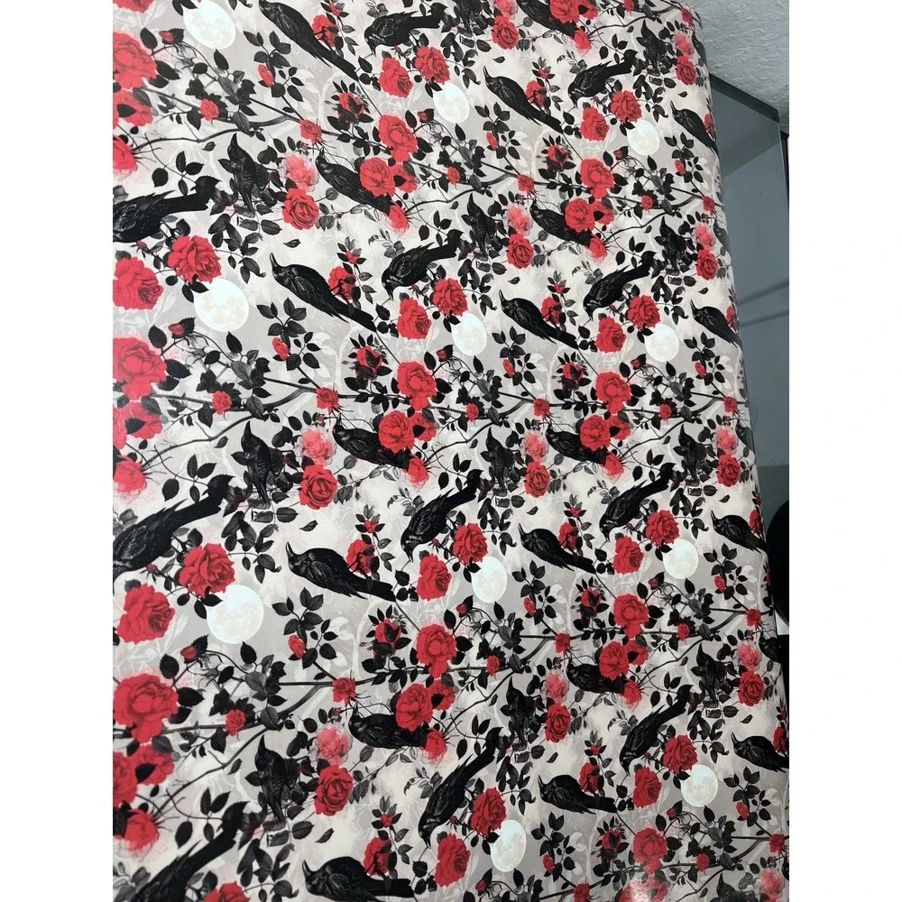 Gothic Crow & Red Rose Wrapping Paper Roll 30